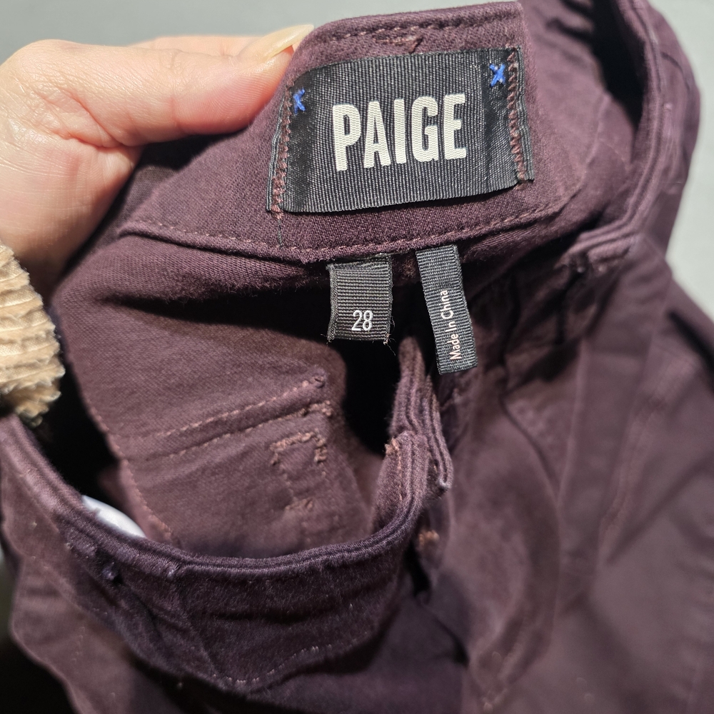 PAIGE Women's Joggers - Deep Cherry EUC Sie 28 - Waist 29 Inch - Inseam 25 - Picture 5 of 5